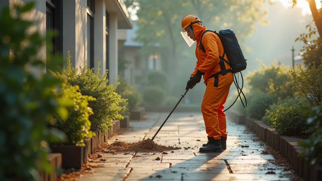Completed general pest control treatment around a Southern California home exterior